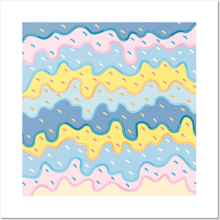 ice cream melt pattern Posters and Art